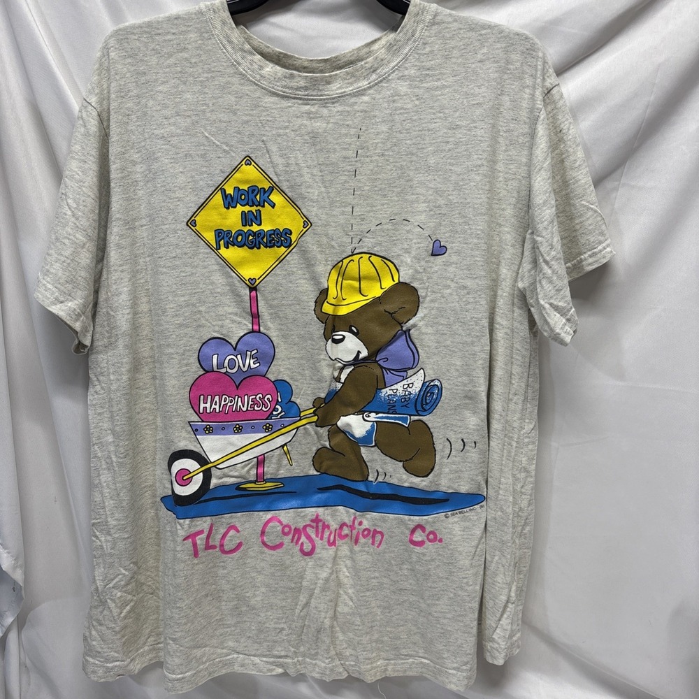 Vintage 90s NEW EDITION Maternity T-Shirt Small TLC CONSTRUCTION BABY PLANS
